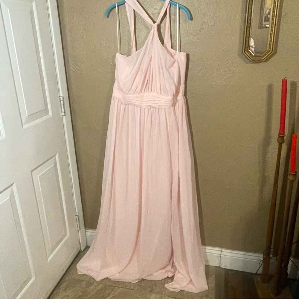 Birdy Grey Blush Pink Cross-Back Chiffon Bridesmaid Dress